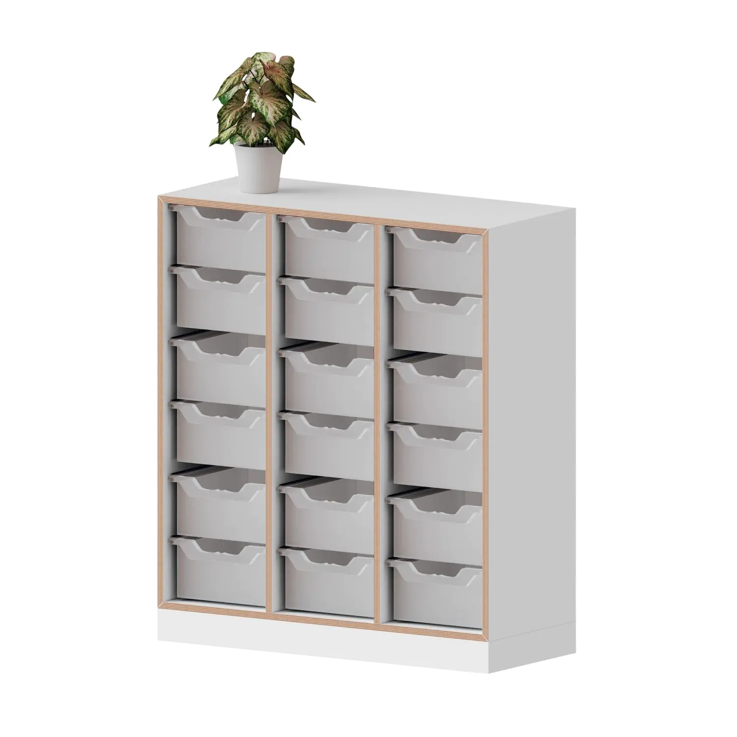 qickly® Regal, 3 OH, 18 große Ergo Tray Boxen, B/H/T: 104,2x110,5x42,6 cm aus der Kategorie Regale Schnelllieferprogramm