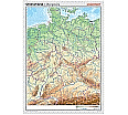Wandkarte Deutschland, phys.(Vorderseite), stumm (Rückseite), 100x140 cm,