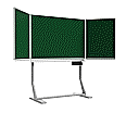 Klapp-Tafel freistehend, Mittelfläche 150x100 cm, Stahl grün, aus der Kategorie fahrbare Klapp-Tafeln