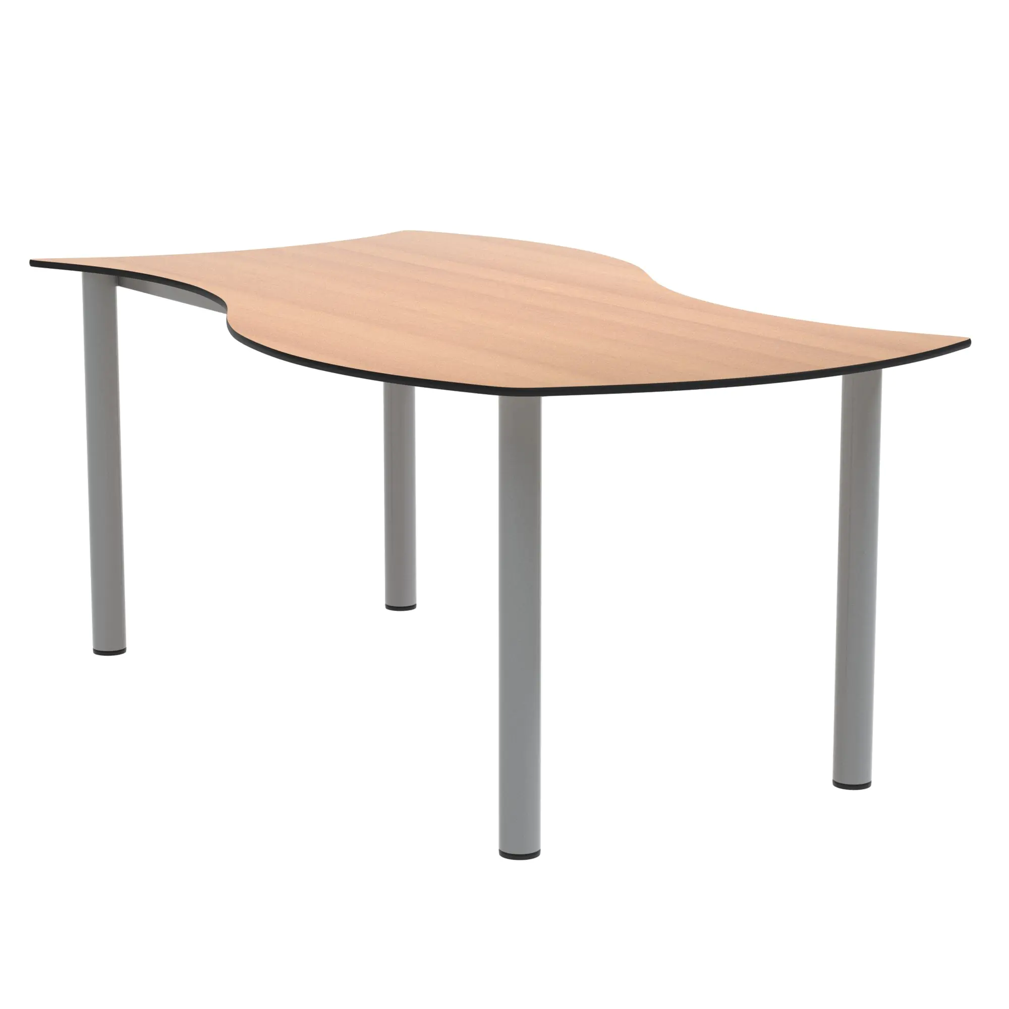 Wellentisch Rechteck, 160x80 (B/T), 72 cm hoch,