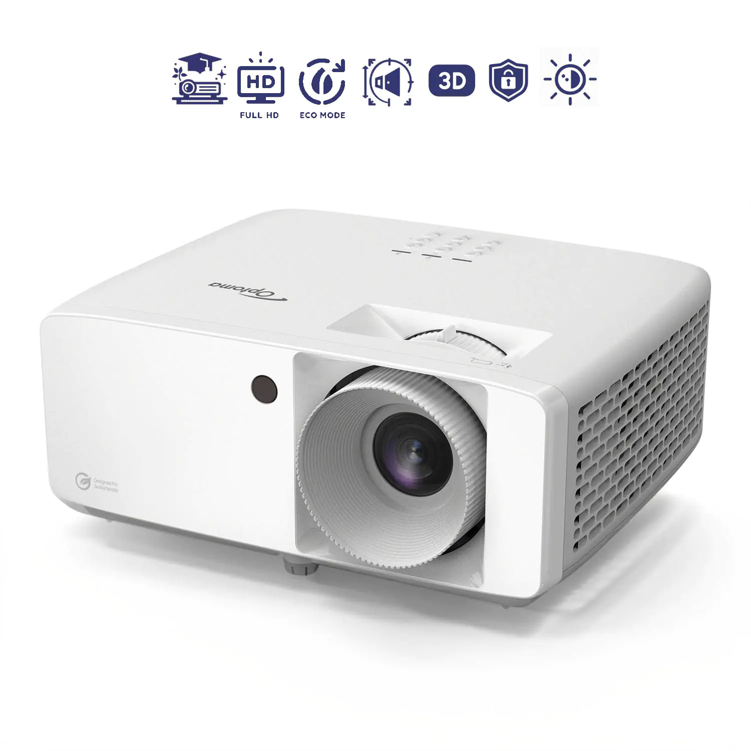 Optoma ZH520 ∙ 1080p-Laserprojektor / Beamer 5.500 Lumen, 300.000:1 Kontrast, 360° Projektion aus der Kategorie Schulbeamer und Zubehör