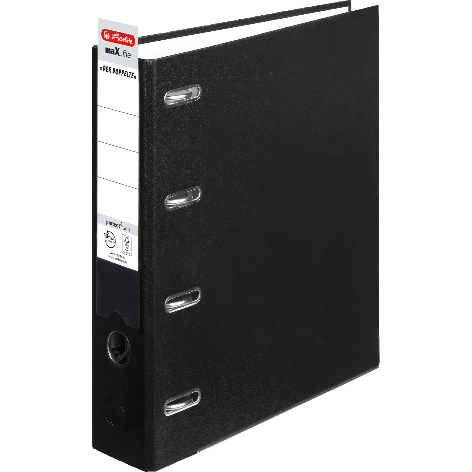 Herlitz Doppelordner 2xDIN A5 quer 75mm schwarz aus der Kategorie Ordner