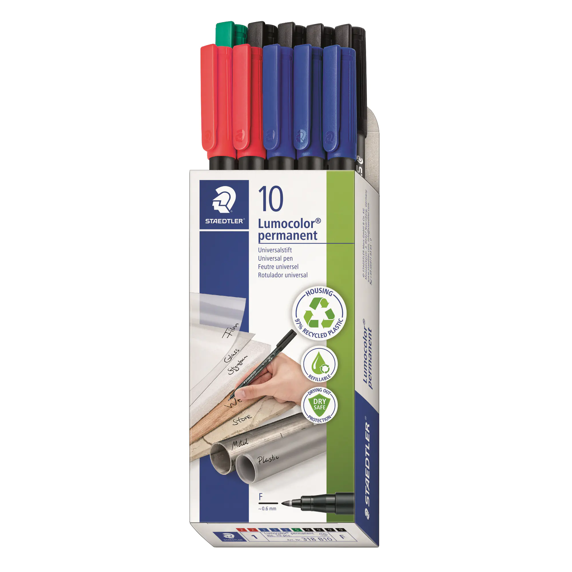 Staedtler Feinschreiber Lumocolor sort 10St aus der Kategorie Tinten- & Gelschreiber