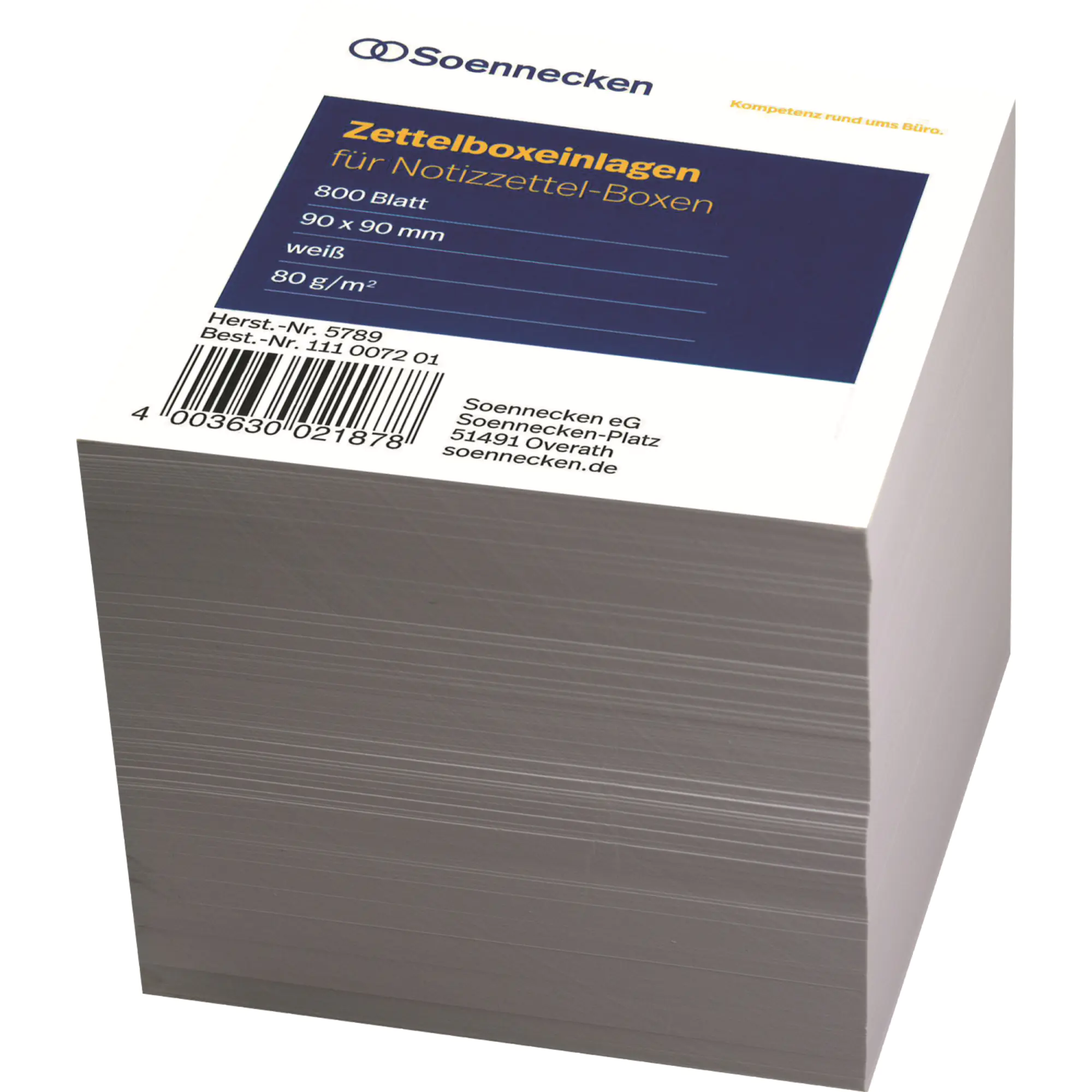 Soennecken Zettelboxeinlage 9x9cm 80g 800Blatt ws aus der Kategorie Notizzettel