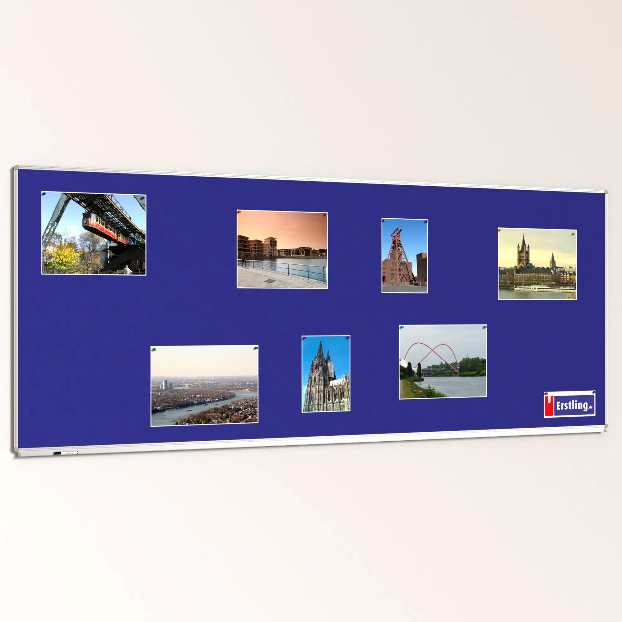 Textiltafel 300x120 cm, mit durchgehender Ablage, aus der Kategorie Wandtafeln Textil