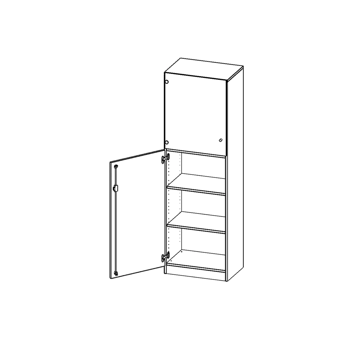 5 OH, Tür unten (3OH), oben 2 Vitrinentüren 1 Tür, abschließbar, links, B/H/T 60x190x60cm aus der Kategorie Schränke allgemein
