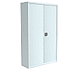 Stahl-Drehtüren-Schrank, 195 cm hoch, 120x40 cm (BxT), 4 Böden,