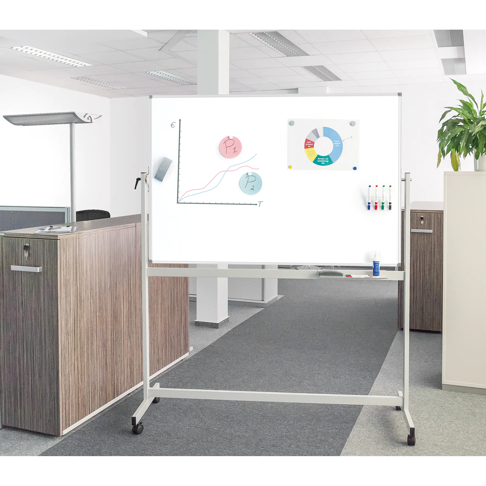 Maul Whiteboard MAULstandard 180x120cm mobil drehbar aus der Kategorie Whiteboards