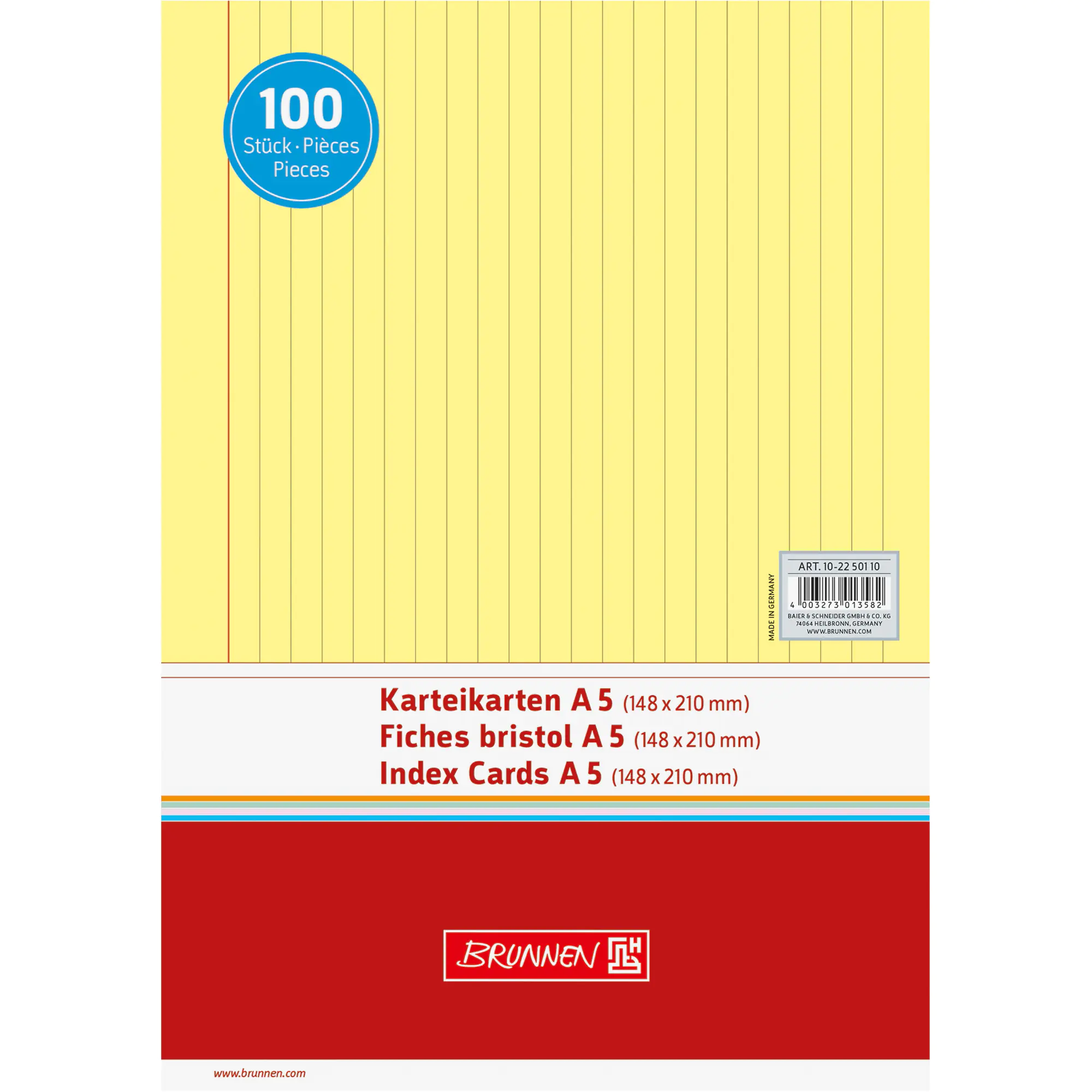 Brunnen Karteikarte DIN A5 lin. ge 100 St. aus der Kategorie Karteiablage