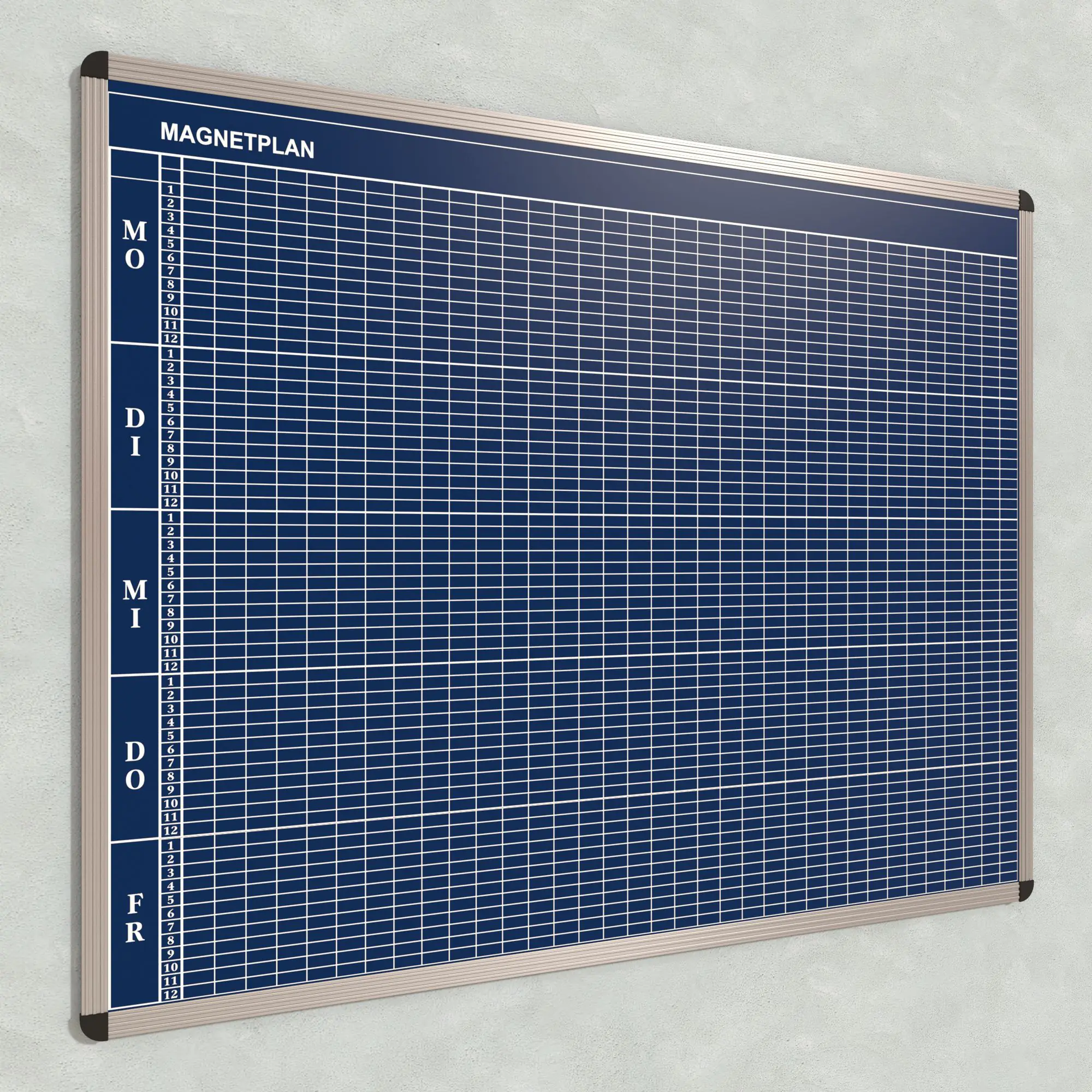Klassen-Plantafel, 12 Stunden Mo-Fr, für 35 Klassen, 123x157 cm, aus der Kategorie Klassenplan-Tafeln 12h
