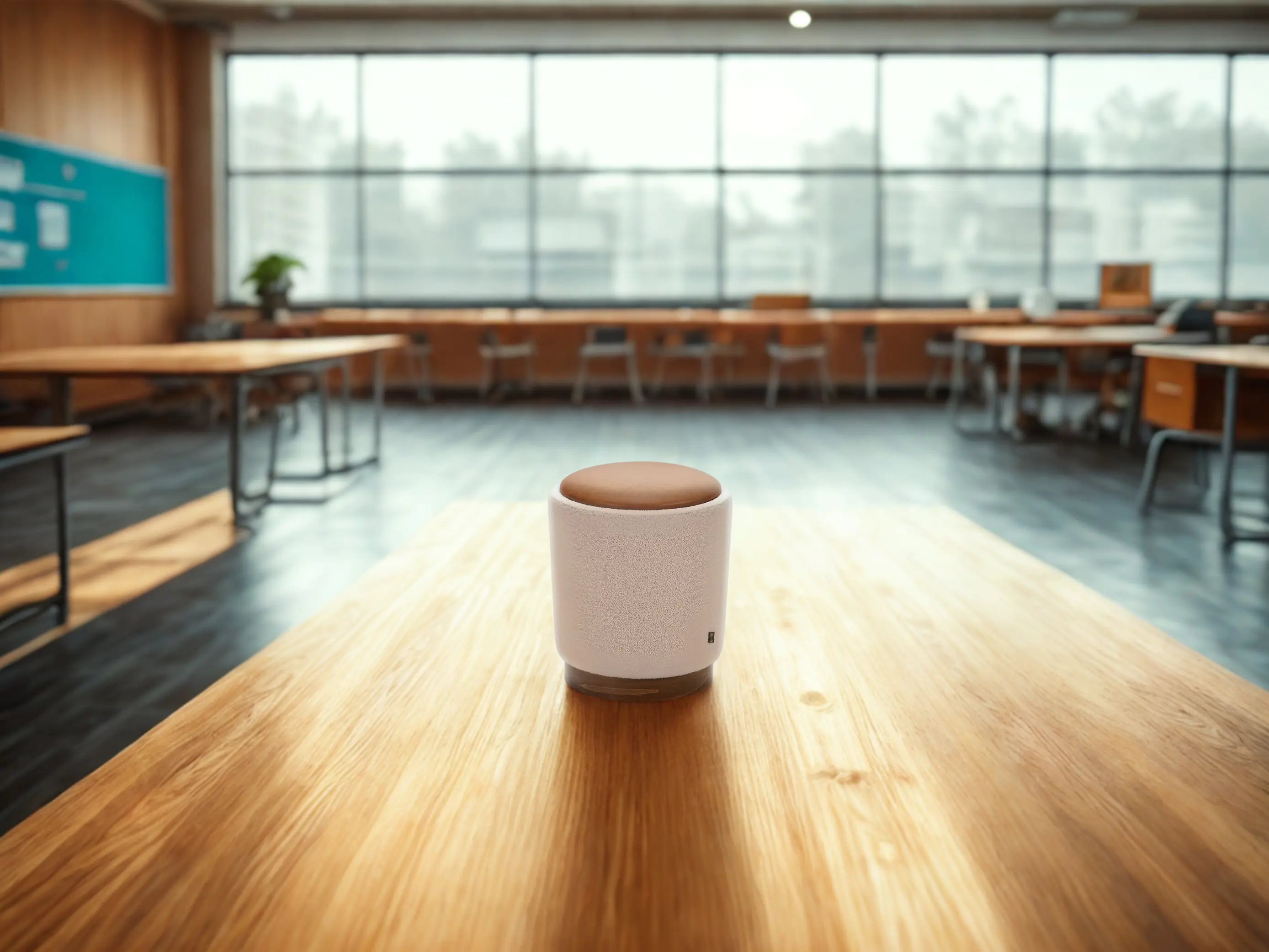 Pouf, Hocker, B/H/T: 45x45x45cm, mit Ledersitz aus der Kategorie Hocker