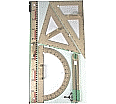 Gerätetafel-Satz mit magnetischen Geräten, mit Dezimeterlineal, Zirkel, Winkelmesser, aus der Kategorie Zeichengeräte