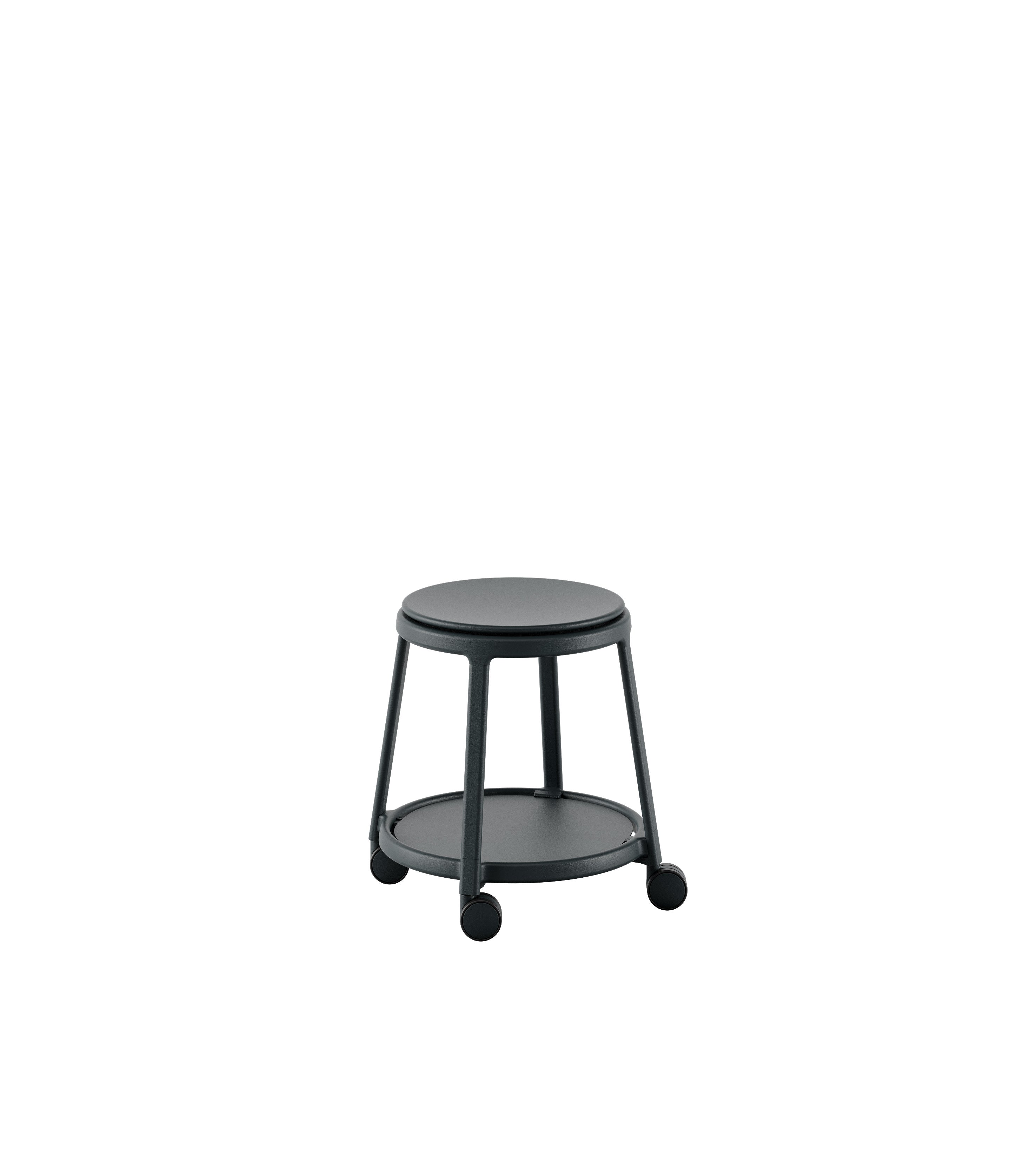 ROUND&ROLL drehbare Sitzfläche aus Polypropylen, fahrbar aus der Kategorie Ergonomisches Sitzen