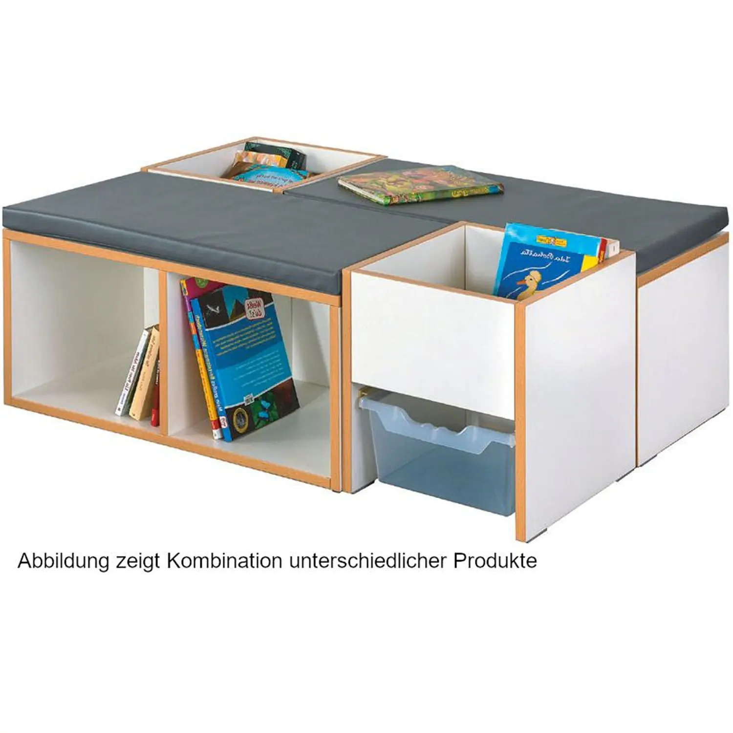 Leselandschaft 2 x Bücherregal als Sitzbank, eine Innenecke aus der Kategorie Leseinseln