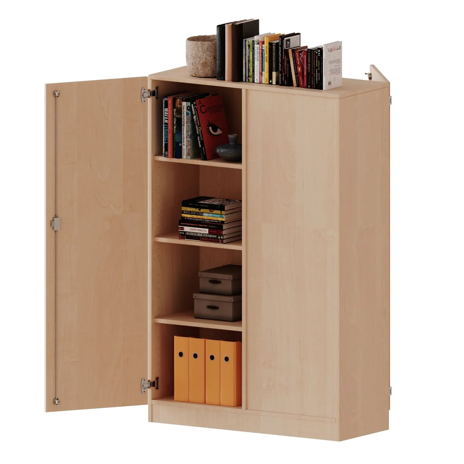 Raumteiler Schrank, 4 OH, 2 Türen, wechselseitig angeordnet, abschließbar, B/H/T 100x154x50cm aus der Kategorie Funktionale Tische