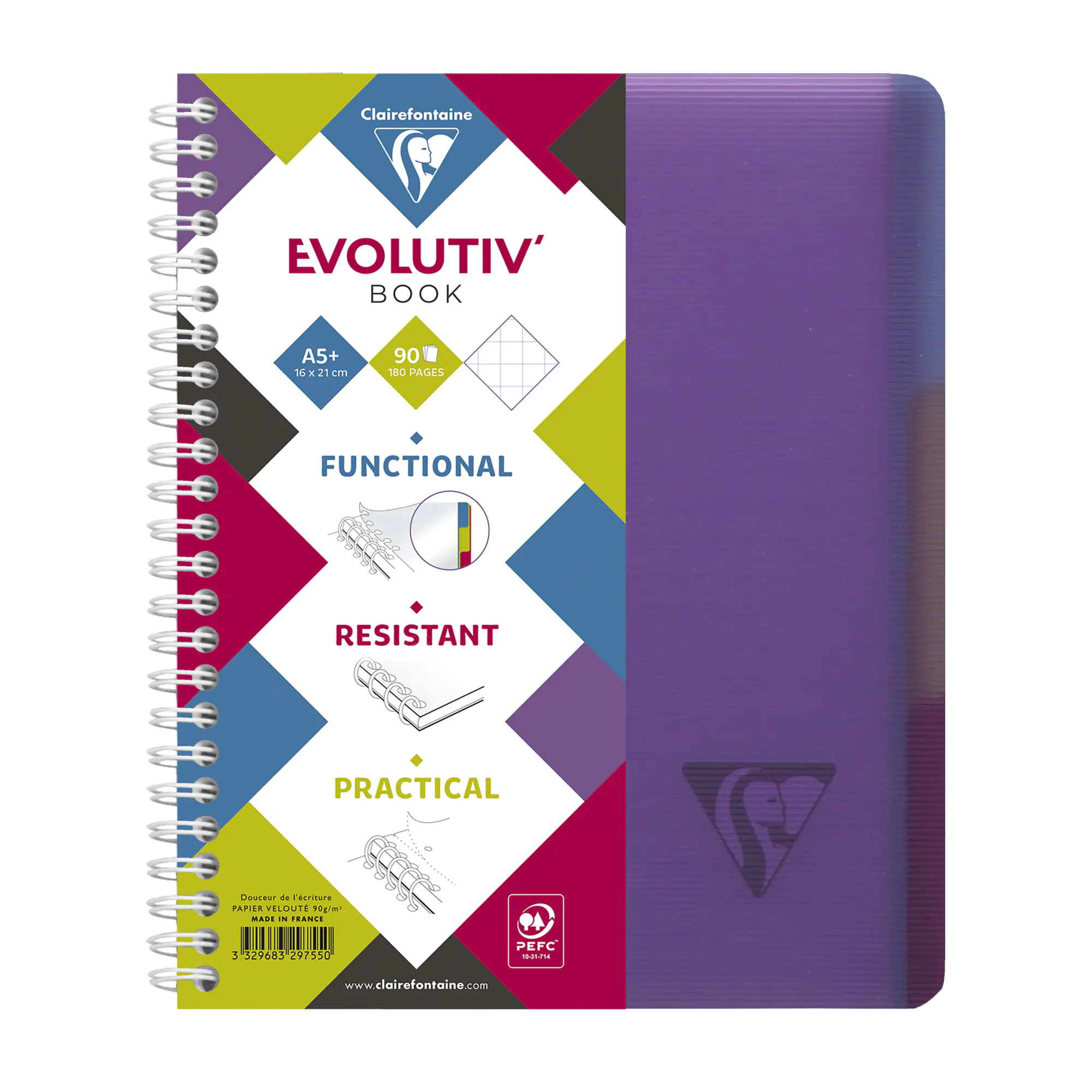 Clairefontaine Notizbuch Evolut Book A5+ 90Bl kar sort aus der Kategorie Notizblöcke