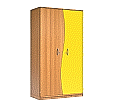 Wellentürenschrank, 190 cm hoch, 105x50 cm (B/T), Tür rechts gelb,