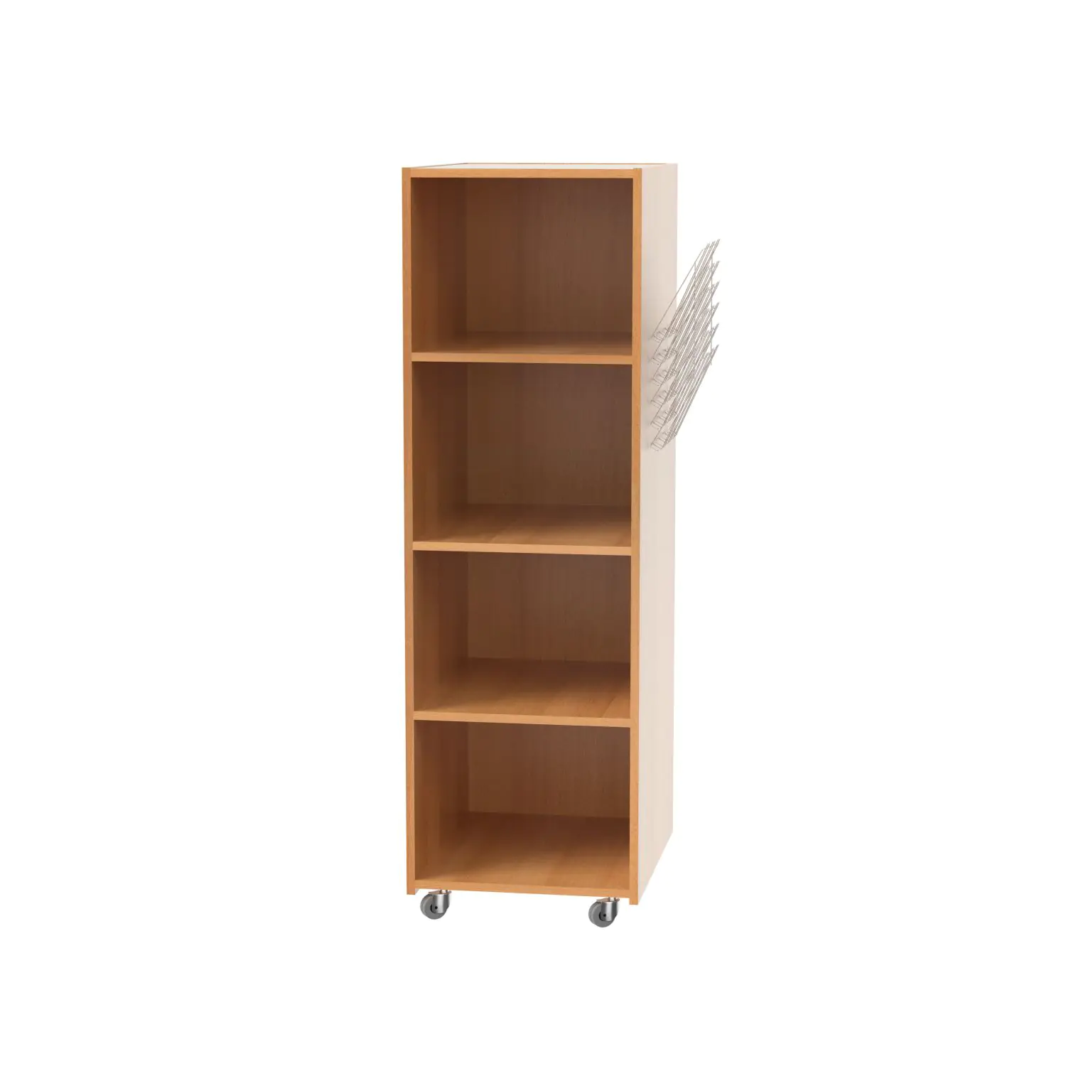 Bücherregal, 165 cm hoch, 52x64 cm (B/T), einseitig nutzbar,