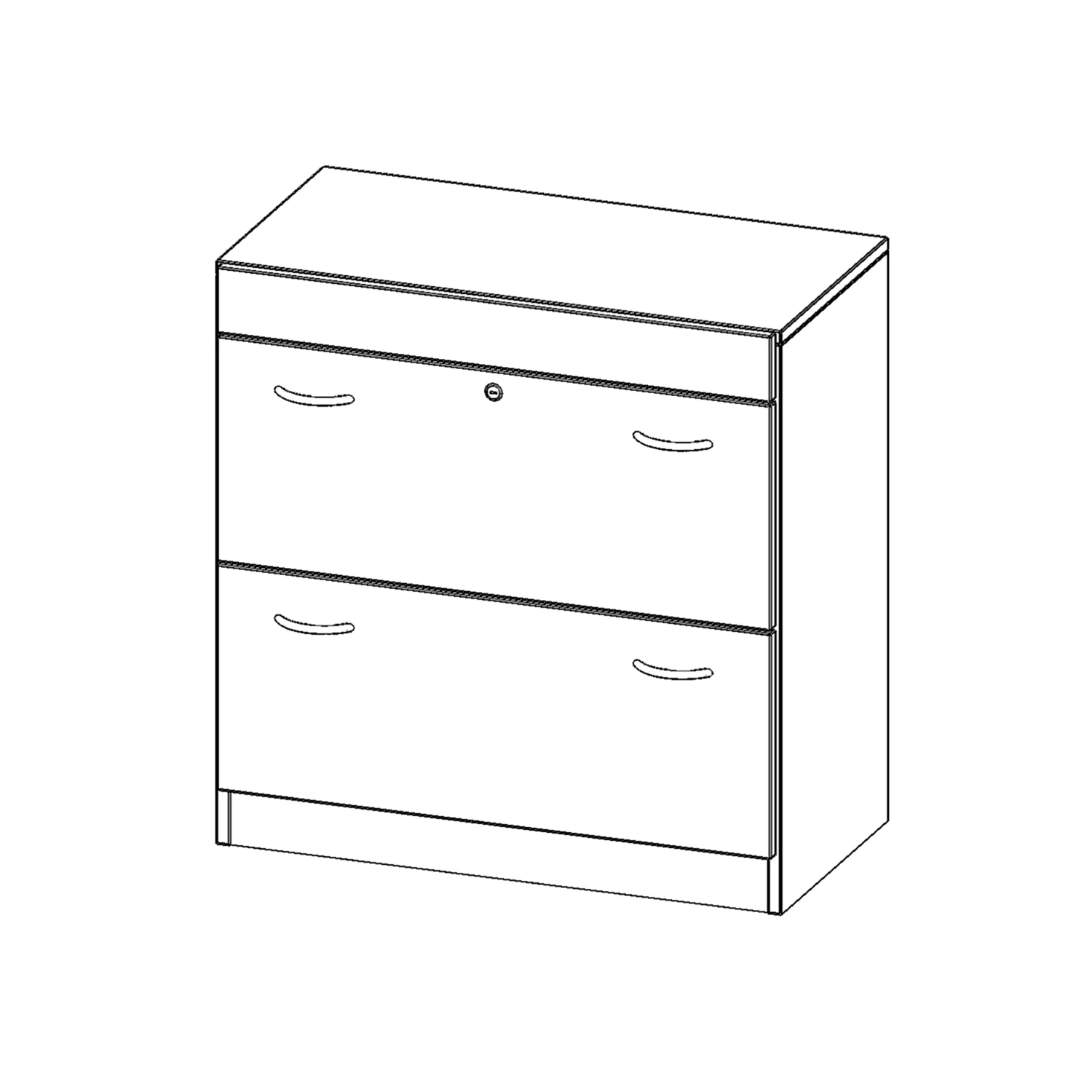 Hängeregisterschrank, 2 OH, 2 Auszüge, abschließbar, B/H/T 80x82x60cm aus der Kategorie Funktionale Tische
