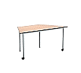 Trapeztisch, 160x80 cm (B/T), 72 cm hoch, fahrbar, 2 Füße mit Rollen, aus der Kategorie Trapeztische