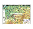 Wandkarte NRW, phys.(Vorderseite), 160x120 cm,