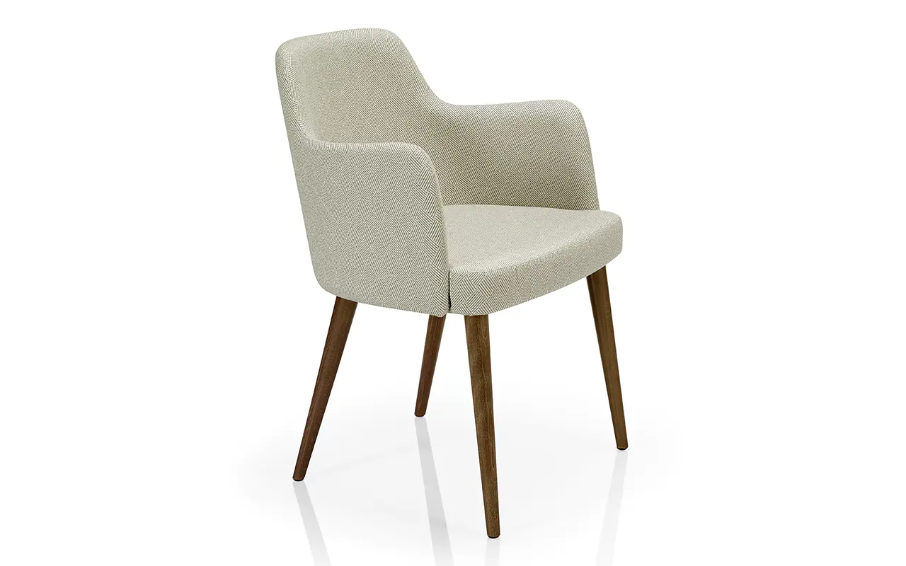 Stuhl Elane. Teflongleiter, BxHxT 58x82x60cm, Sitz BxT 47x47cm, Massivholzgestell aus der Kategorie Stühle