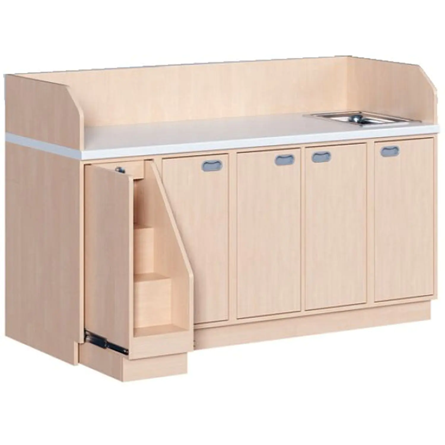 Wickelkommoden mit ausziehbarer Treppe links, 3 Türen mit 9 EB aus der Kategorie Wickeltische