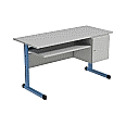 Lehrertisch, 130x65 cm (B/T), 76 cm hoch, Platte: Melamin, ABS-Kante,