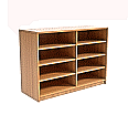 Klassenraumregal,  75 cm hoch, 105x40 cm (B/T), 8 Fächer, 2-spaltig