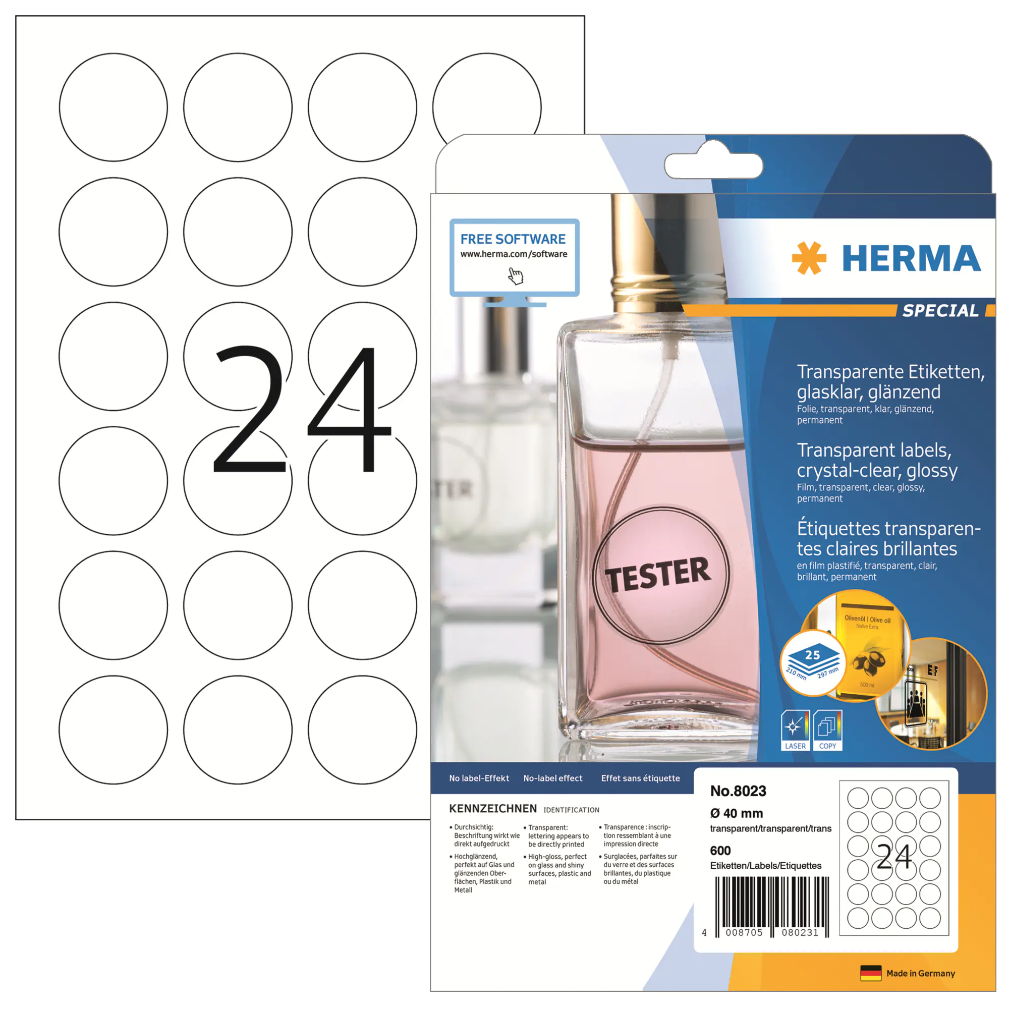Herma Folienetikett rund 40mm tr 600 St. aus der Kategorie Etiketten