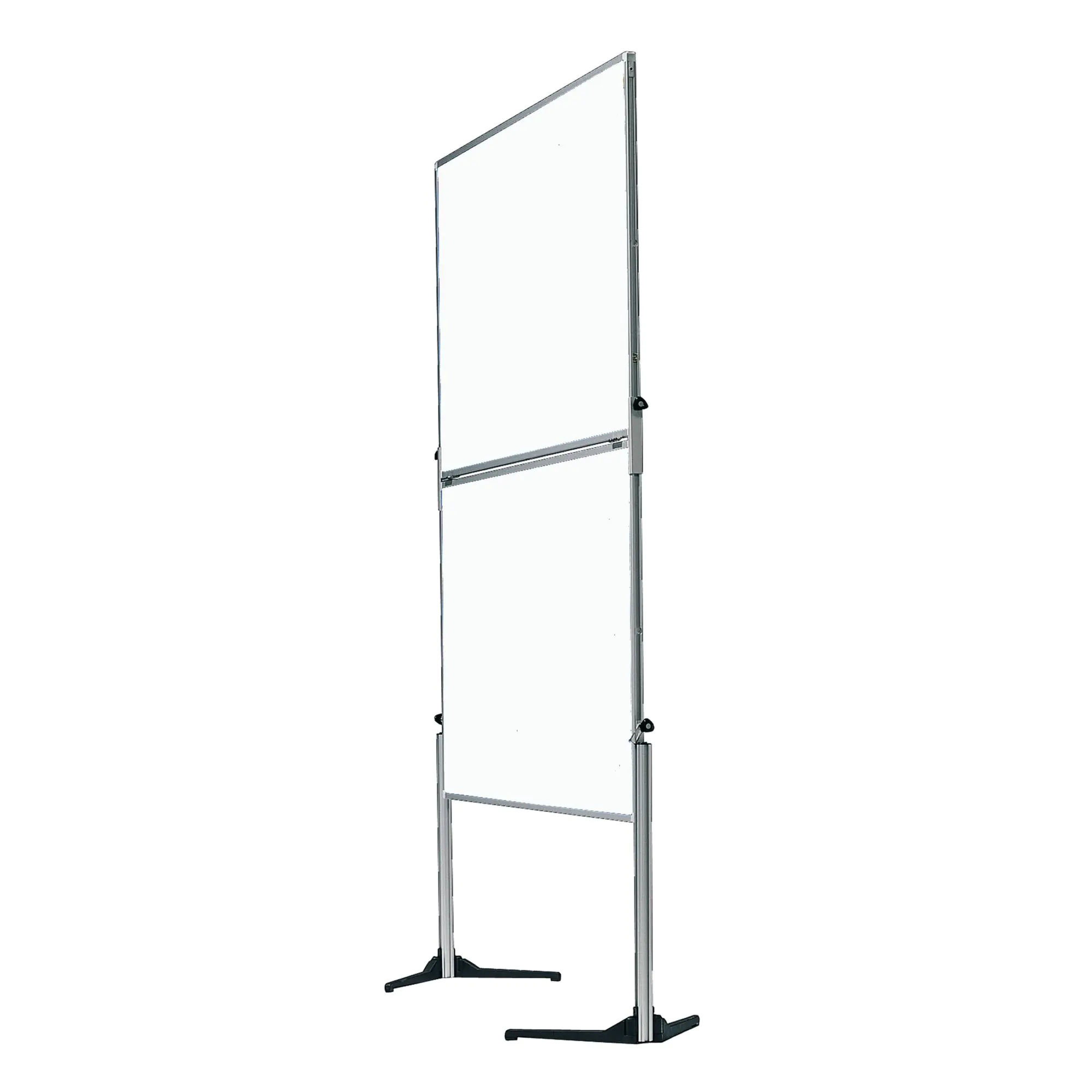 Moderationswand, feststehend, geteilt, Höhe 195 cm, 120x150 cm, weiß kartoniert aus der Kategorie Moderationstafeln