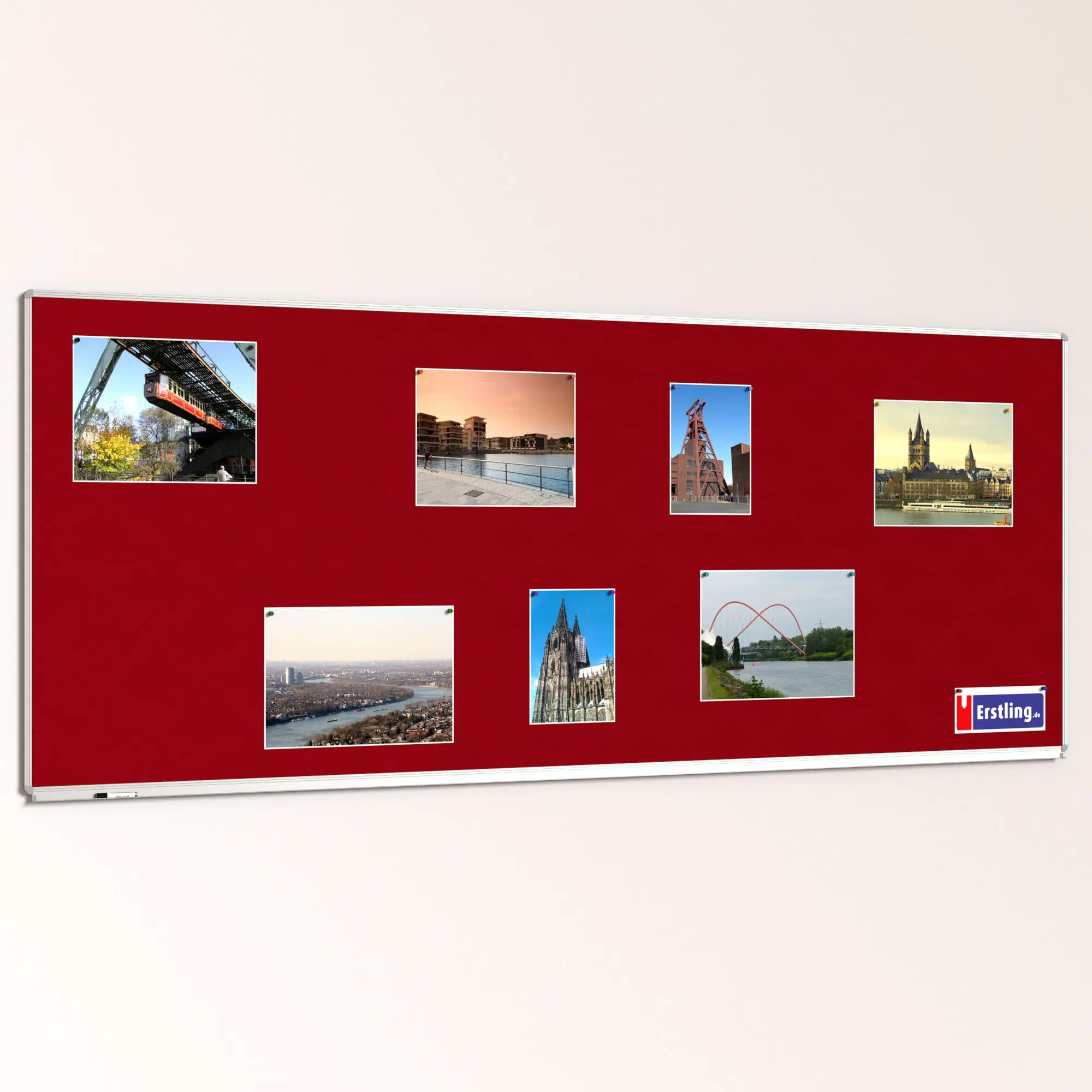 Textiltafel 300x120 cm, mit durchgehender Ablage,