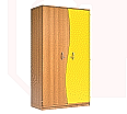 Wellentürenschrank, 190 cm hoch, 105x50 cm (B/T), Tür rechts gelb,