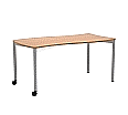 Wellentisch Rechteck, 130x65 cm (B/T), Höhe wählbar, fahrbar, aus der Kategorie Tische Allgemein