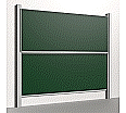 Pylonentafel, 300x120 cm, 2-flächig, höhenverstellbar, Stahlemaille grün