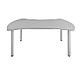Geschwungener Tisch, 160x80 cm, höhenverstellbar von 58-72 cm aus der Kategorie Wellentische