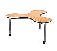 Kleeblatt 3er Tisch, 134x122 cm (B/T), Höhe wählbar,fahrbar aus der Kategorie Tische Allgemein