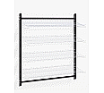 Prospektständer wandmontiert, 151 cm hoch, 130x50 cm (B/T), 4 Ablagen,