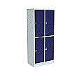 Garderoben-Schließfachschrank aus Stahl, 195 cm hoch,  72x50 cm (B/T), 4 Fächer, aus der Kategorie Garderoben Schränke STAHL