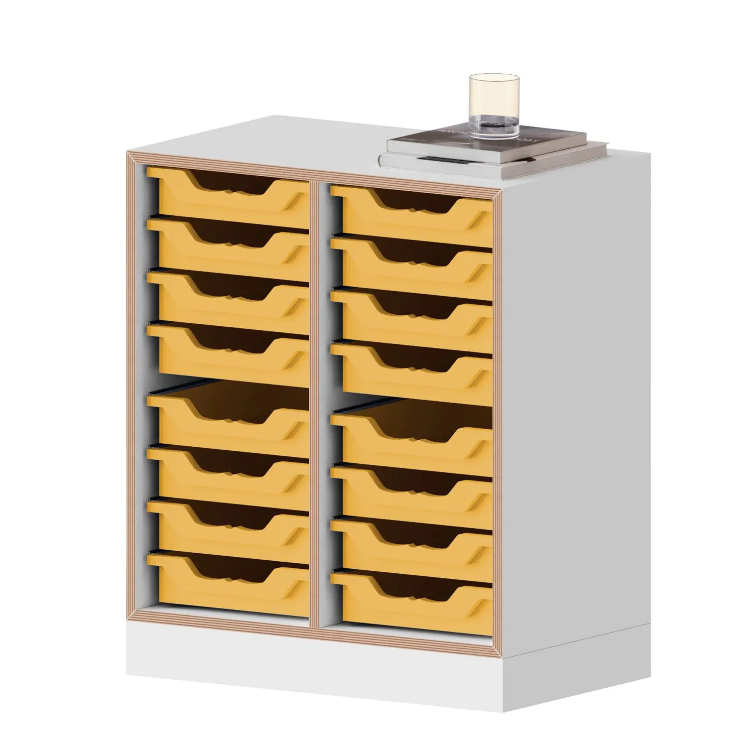 qickly® Regal, 2 OH, 16 kleine Ergo Tray Boxen, B/H/T: 70,1x74,3x42,6 cm aus der Kategorie Regale Schnelllieferprogramm