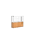 Vitrine, mit Unterschrank, 180 cm hoch, 200x50 cm (B/T), aus der Kategorie Ausstellungsvitrinen