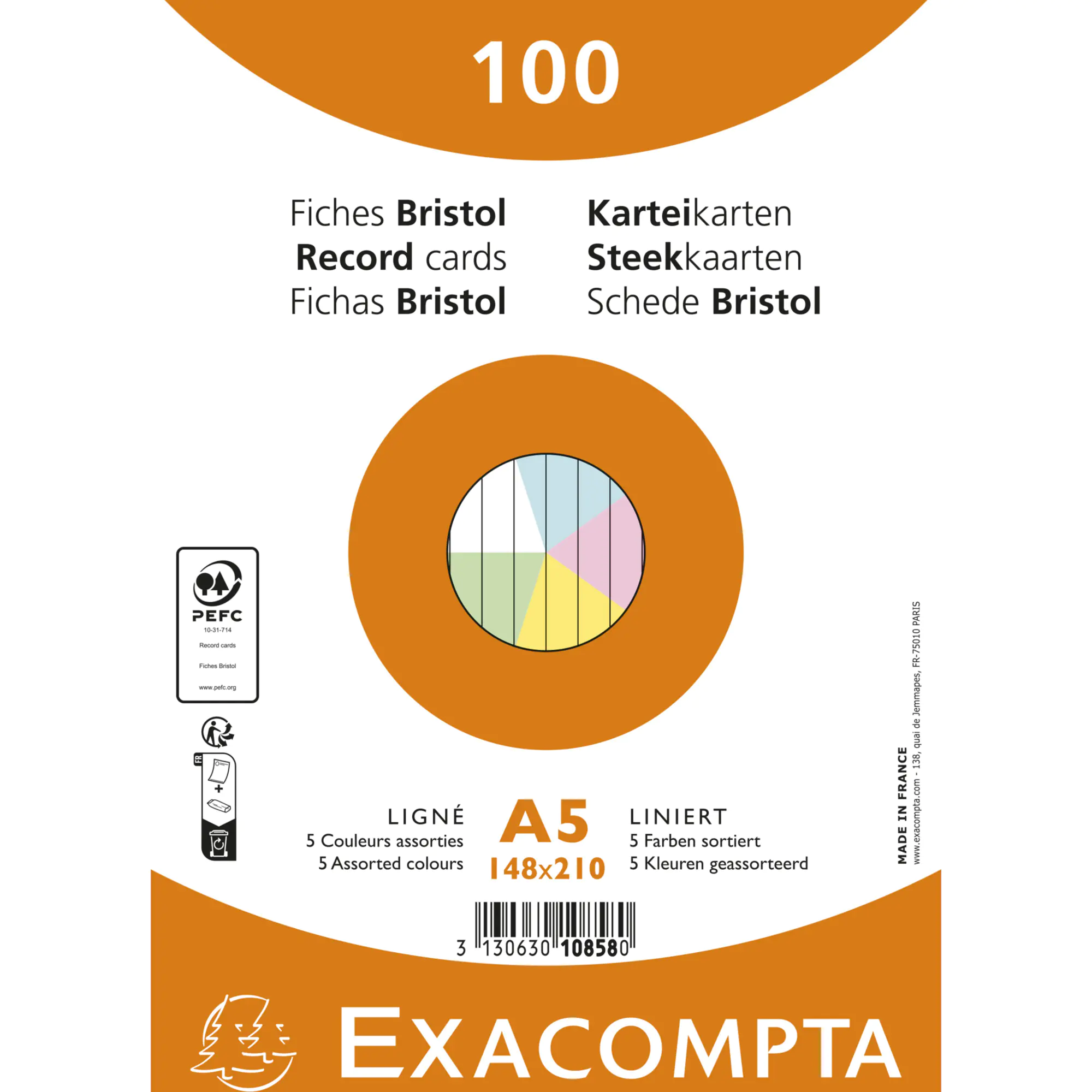 Exacompta Karteikarte A5 liniert sort. 100St. aus der Kategorie Karteiablage