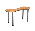 Kleeblatt 2er Tisch, 118x49 cm (B/T), Höhe wählbar, aus der Kategorie Tische