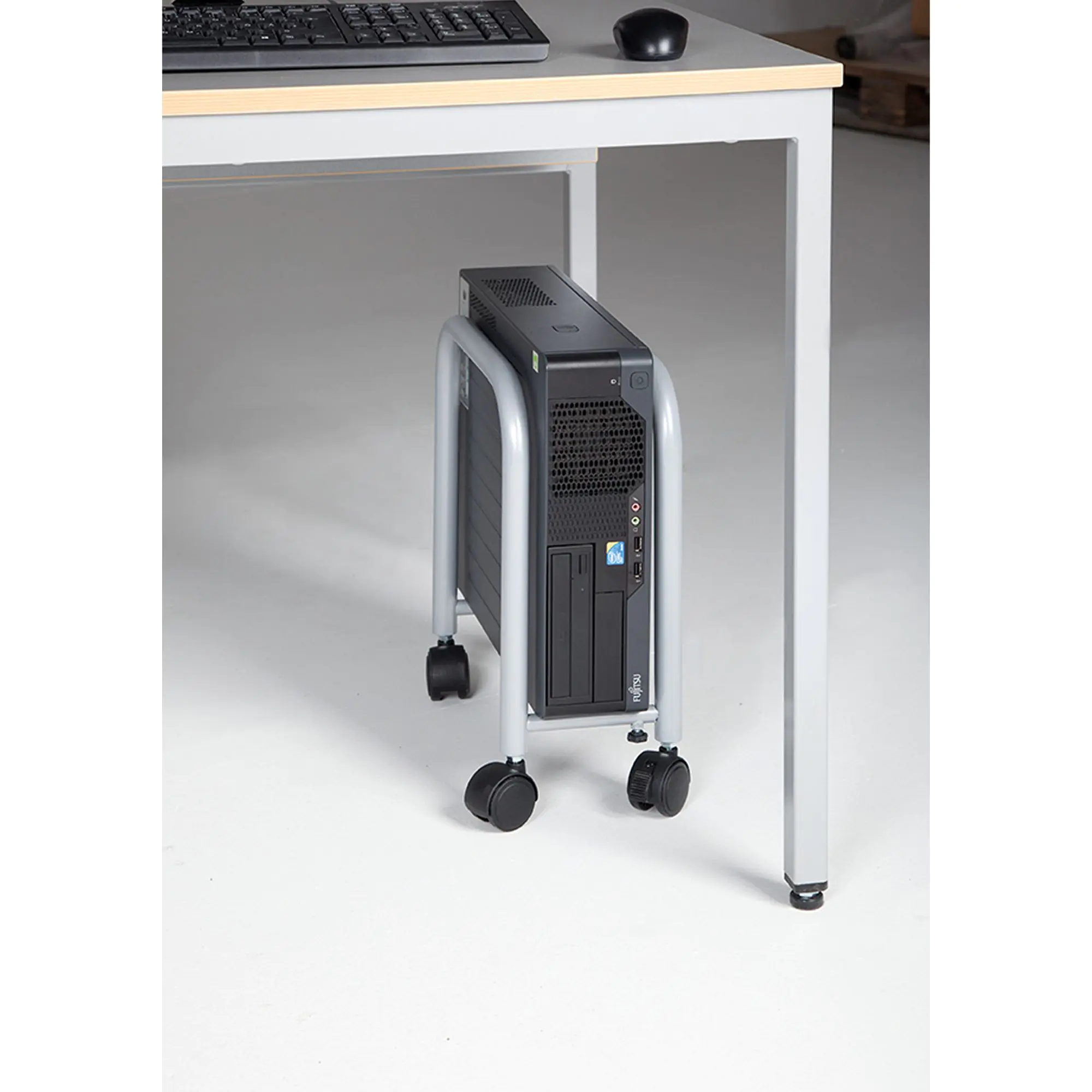 Computer-Caddy, fahrbares Gestell für den Computer, geeignet für Breite von 17-25 cm aus der Kategorie Rollwagen