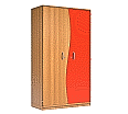 Wellentürenschrank, 190 cm hoch, 105x50 cm (B/T), Tür rechts rot,