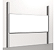 Pylonentafel, 300x120 cm, 1-flächig, höhenverstellbar, Stahlemaille weiß aus der Kategorie Pylonentafeln