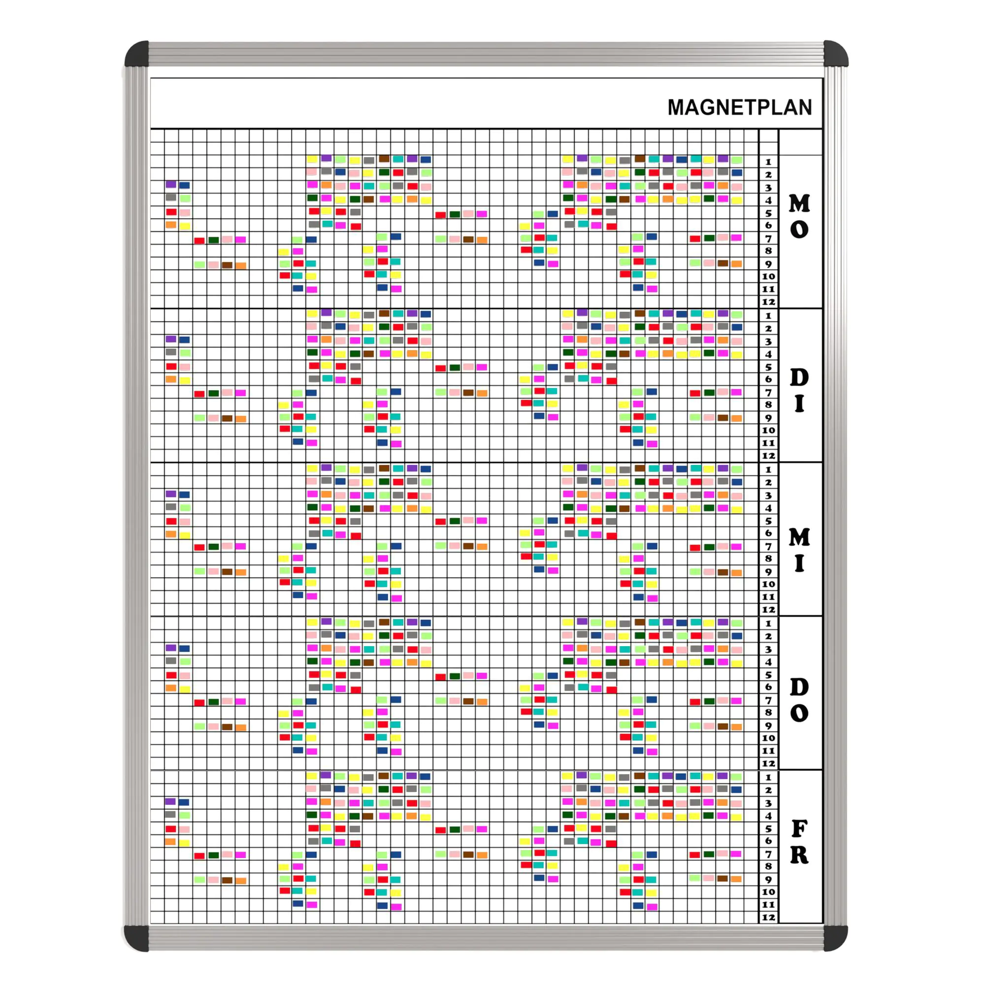 Personal-Raum-Plan, 12 Stunden, 43 Spalten, 123x97 cm, aus der Kategorie Stundenpläne