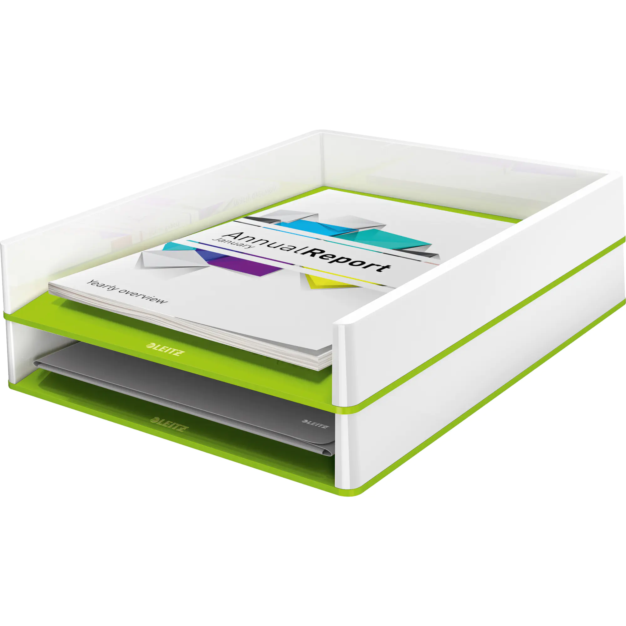Leitz Briefkorb WOW DIN A4 PS weiß/grün aus der Kategorie Ablage