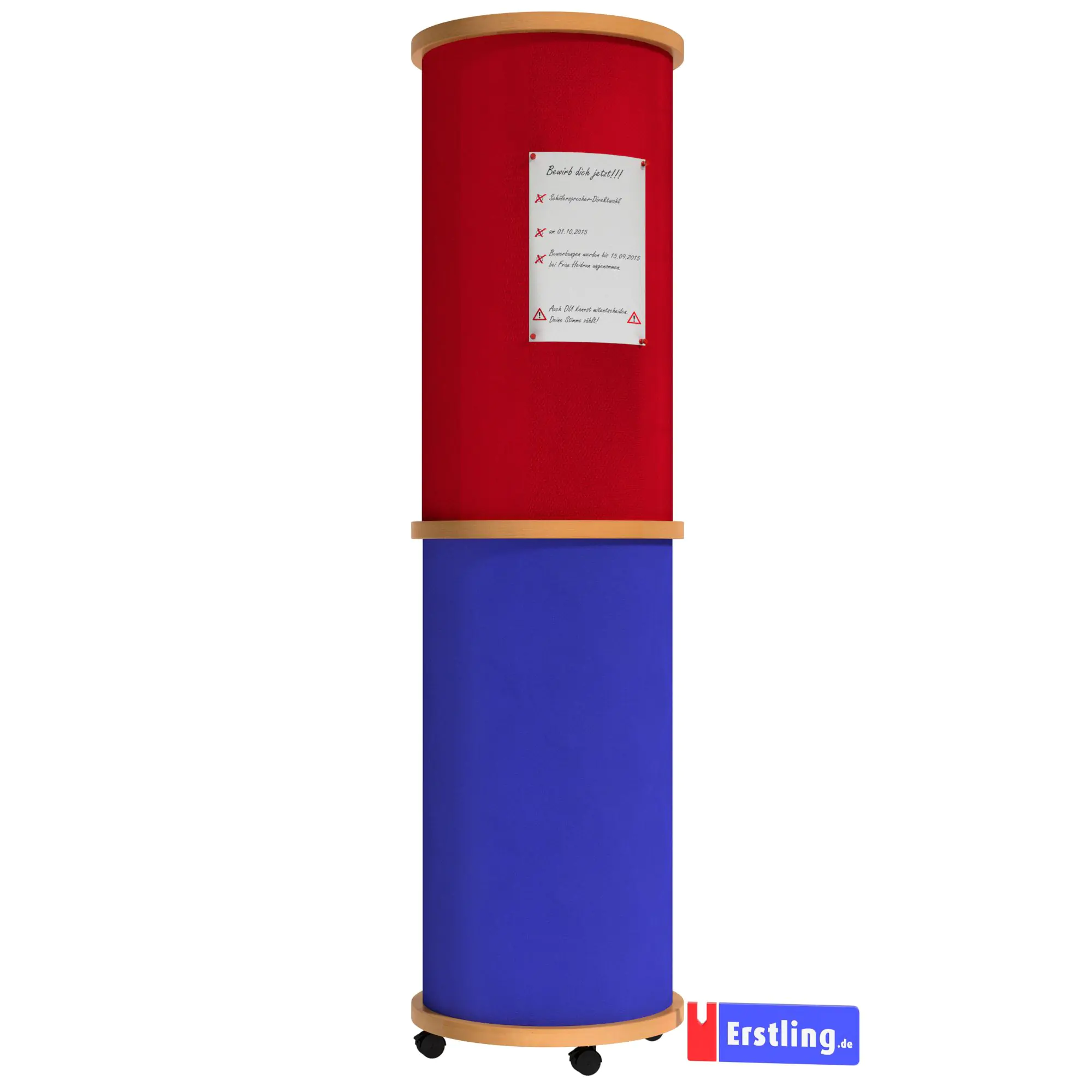 Infosäule fahrbar, Höhe 220 cm, Durchmesser 60 cm, Stoffoberfläche, aus der Kategorie Infosäulen