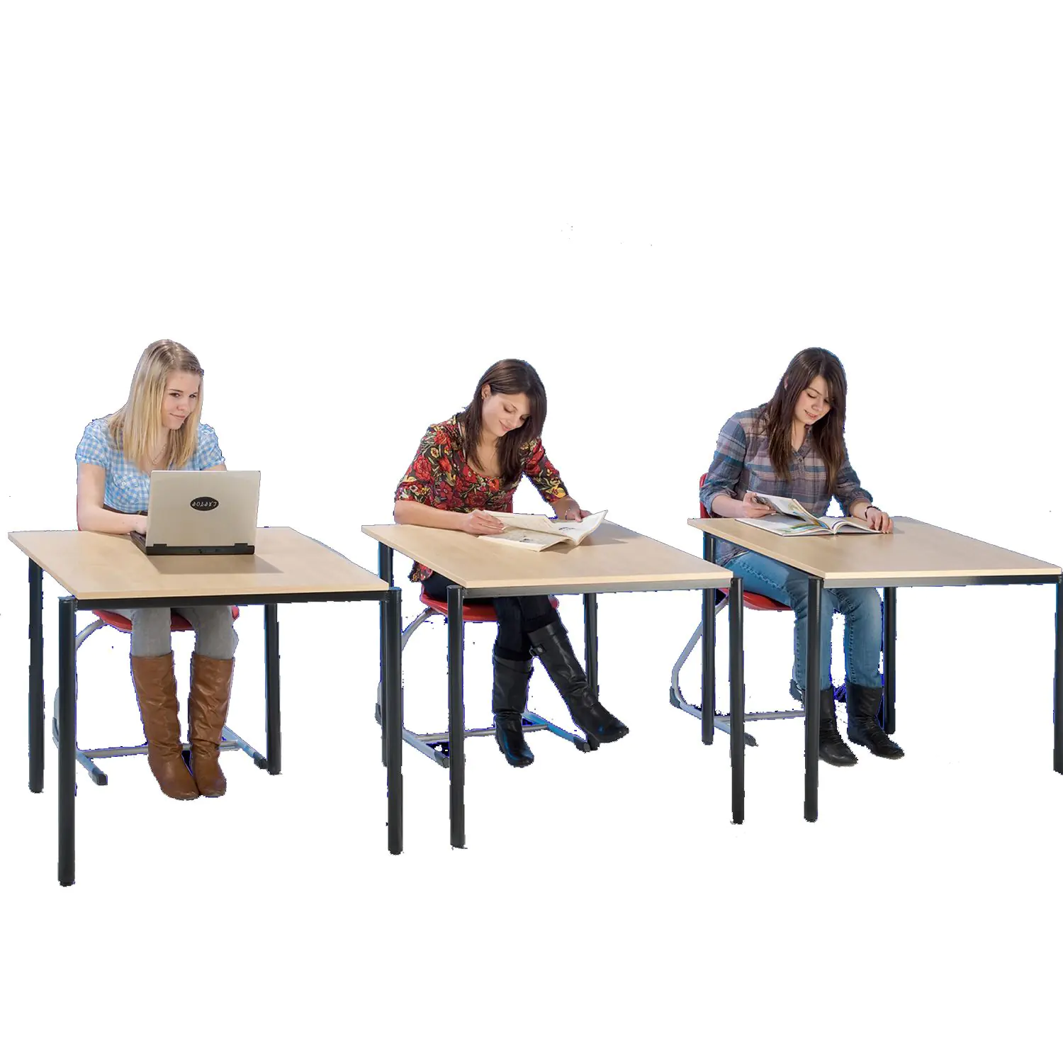 Quadrattisch 70 x 70 cm, Rundrohrgestell 40 mm, Platte Melamin mit ABS Kante aus der Kategorie Quadrattische